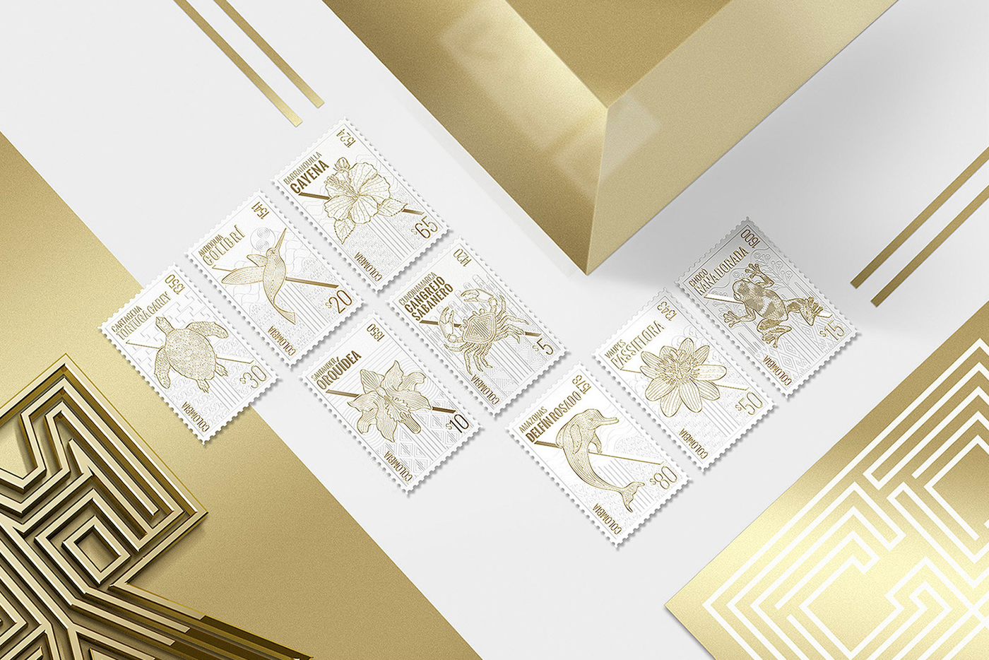 國外城市插畫郵票品牌vi設計案例，城市品牌vi設計，vi形象設計，深圳vi設計，左右格局